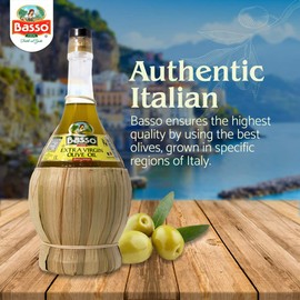 BASSO 1904 - Extra Virgin Olive Oil, Premium Unfiltered, First Cold Pressed, Straw Basket, 1 litre, 33.81 fl oz