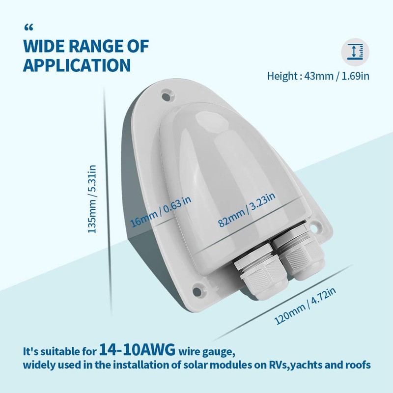 BougeRV Solar Weatherproof Double Cable Entry Gland, Cable Through RV