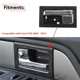 RLB-HILON Interior Door Handle Compatible with Ford F150 2009 to 2014 Year, Front or Rear Left Driver Side Door, Carbon Fiber Pattern Color