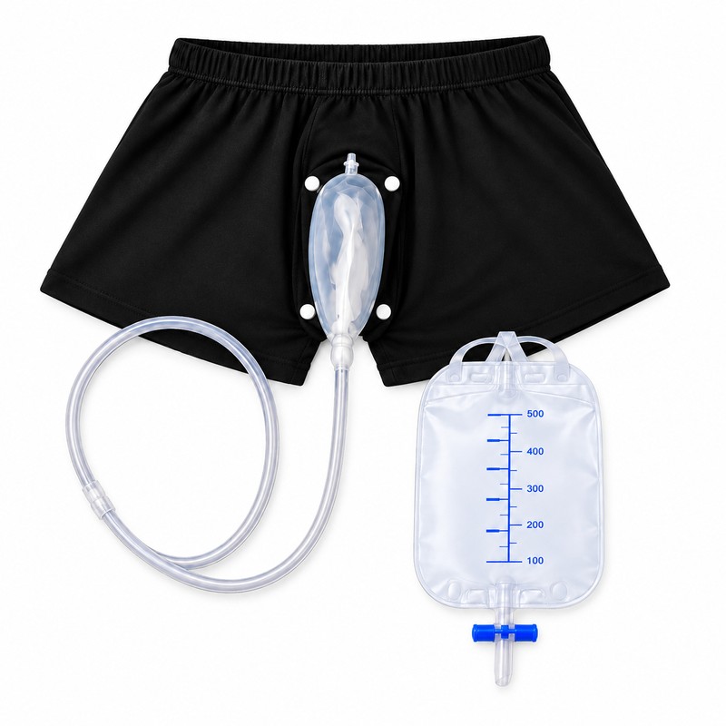 Removable Urine Bag Shorts – Reusable Urinary Collection Underwear with