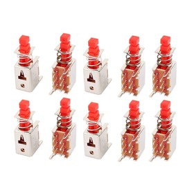 Aexit 10Pcs 6 Accessories Pin 2mm Pitch Self-Locking Momentary DPDT Mini Micro Push Safety Switches Button Switch