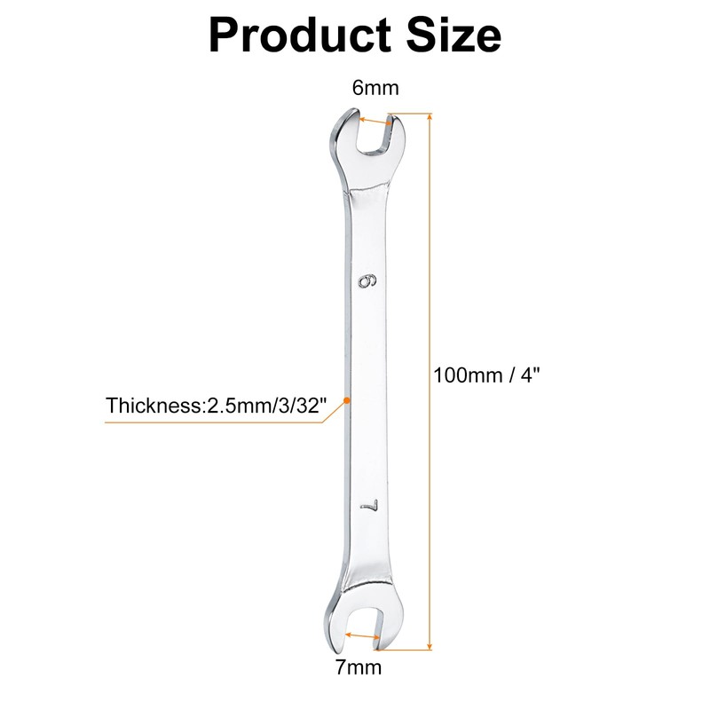 sourcing map Super Thin Open End spanners Metric, 6mm x