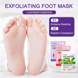 6 Pairs Foot Exfoliating Mask, Foot Mask, Callus Removal, Callus Socks, Callus Mask, Feet Moisturising Foot Mask, Socks, Natural & Gentle Foot Care for Dry and Cracked Feet