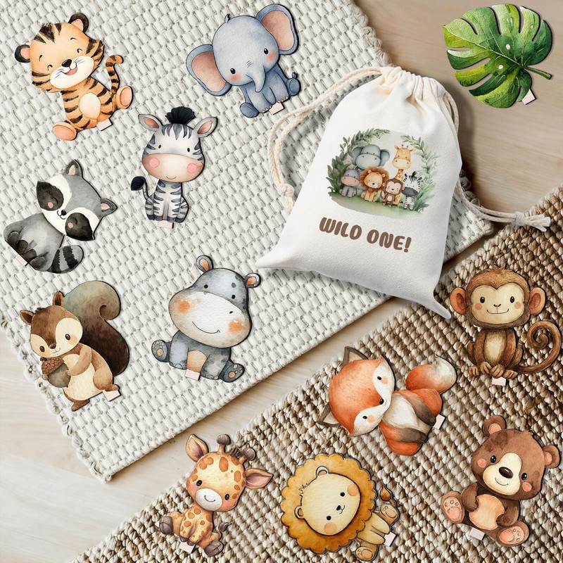12 Pcs Woodland Animals Table Centerpiece, Cute Animals Baby Shower