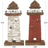 Deco 79 Wood Light House Decorative Sculpture Distressed Home Decor