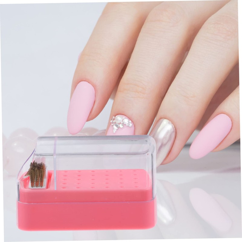 Healvian Nail Drill Bit Organizer 30-slot Cleaning Case Manicure Supply