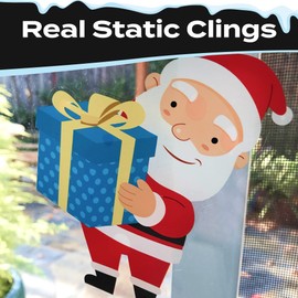 Stickios Xmas Window Clings - 78 Unique Christmas Character Stickers - Removable, Reusable Christmas Decorations - for Windows & Nonporous Surfaces