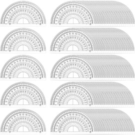 WUWEOT 100 Pack Plastic Protractor 180 Degree Math Protractors Geometry Student Protractor, 10 cm, Clear