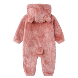 CAHL&FAUO Unisex Toddler One Piece Romper Suit Snug Cotton Fleece Jumpsuit for Spring Autumn Baby Pink 0-3 Month