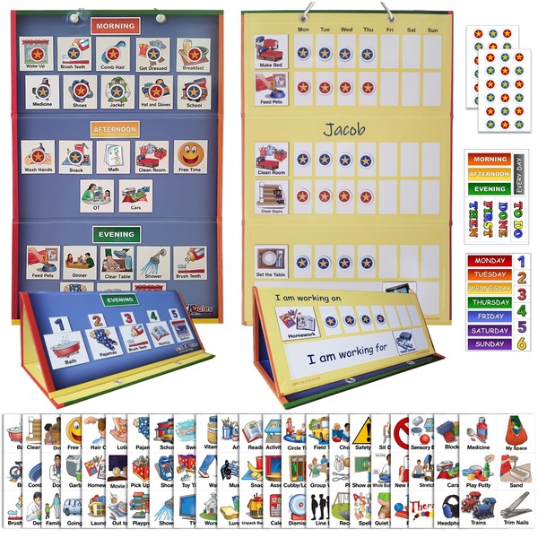 SchKIDules Deluxe Magnetic Visual Schedule & Reward Chart w/189 Colorful