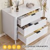 DWVO 3 Fluted Drawer Dresser, 32.5 Wider Modern Dressers Chest