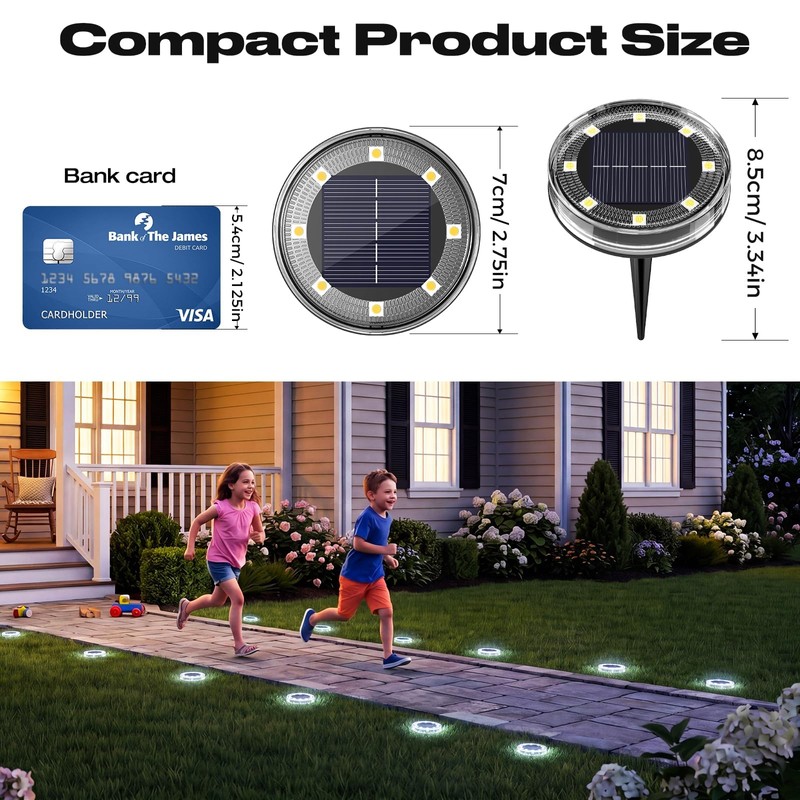 vighep 24 Pack Solar Ground Lights, 2.8 inch Flat Solar