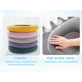 Hitopin 5 x Toilet Seat Cover Seat, Toilet Seat Cover, Toilet Seat Warmer, Washable Toilet Seat Warmer Cushion, Toilet Seat Cushion, for Toilet Seats (5 Colours)