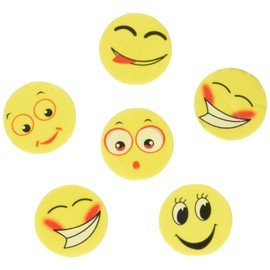 Rhode Island Novelty Lot of 72 Assorted Round Emoticon Face Erasers