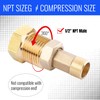 Brass Pipe Adapter - 1/4" SAE Female to 1/2" SAE