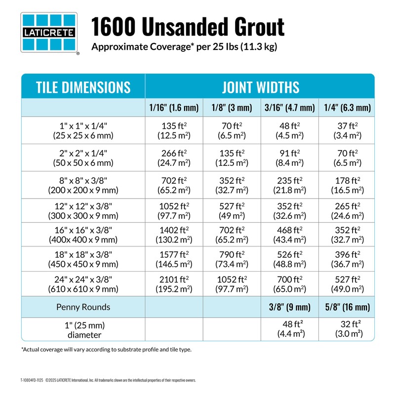 LATICRETE 1600 UNSANDED Grout Smoke Grey 8LB