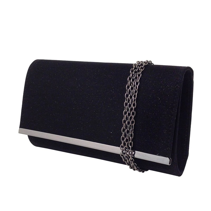 Glittering Evening Clutch, Black