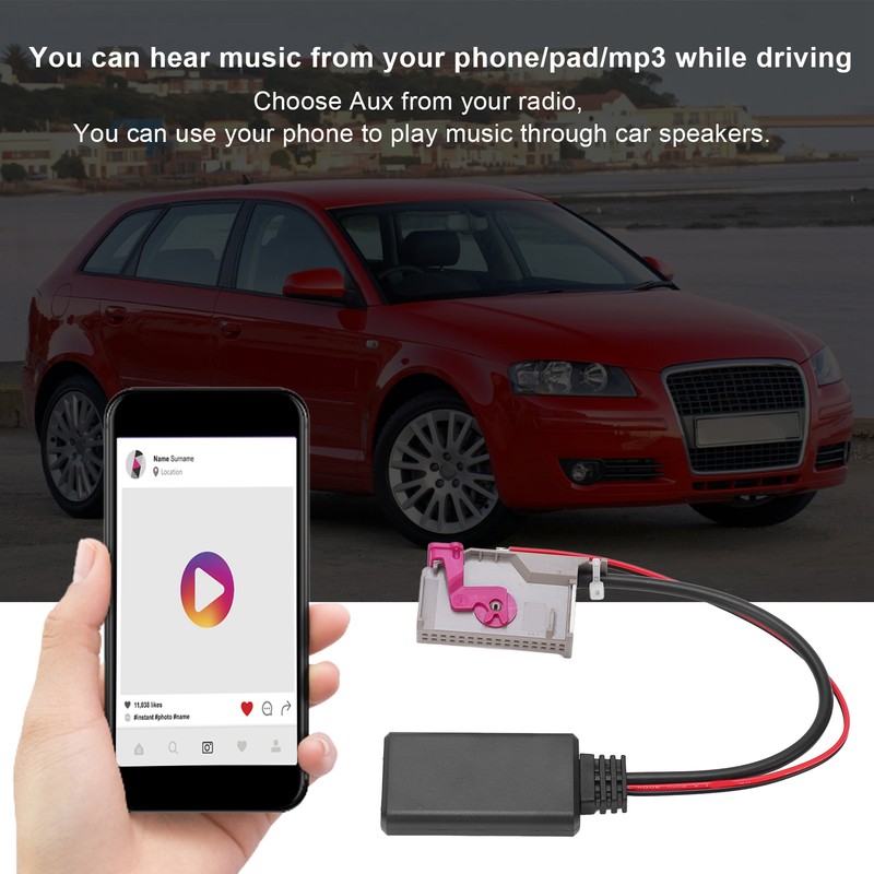 Bluetooth 5.0 32 Pin Wireless Radio Stereo AUX Adapter Cable