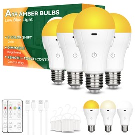 Neporal MagicGlow Rechargeable Light Bulbs with Remote – Battery Operated, No Outlet Needed, USB Powered, Cordless & Dimmable, Ideal for Bedroom, Nursery, Sleep Lighting, 4 Count