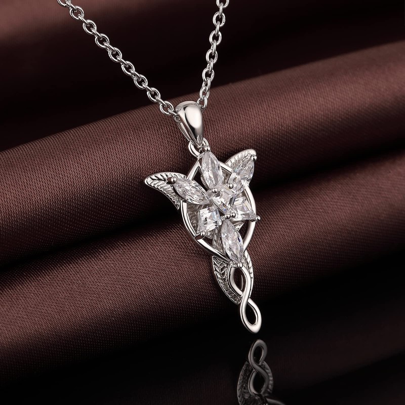 Arwen Evenstar Necklace for Women Cubic Zirconia, Elvish Jewelry for