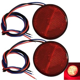 Discover winds LED Reflector 24V Reflector Double Glow Trailer Side Marker Rear Marker Turn Signal Tail Lamp (Red)