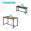 Jojoka Dining Set Table and 2 Upholstered Bench Wood Top