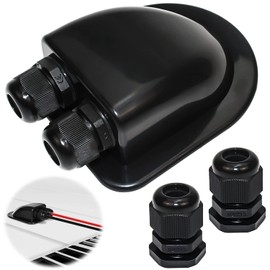 QIQN Roof Feed-Through Solar Motorhome 2-Way ABS Solar Module Cable Guide for Roof Fixings Boat and Caravan Retaining Spoiler Roof Fixings Black