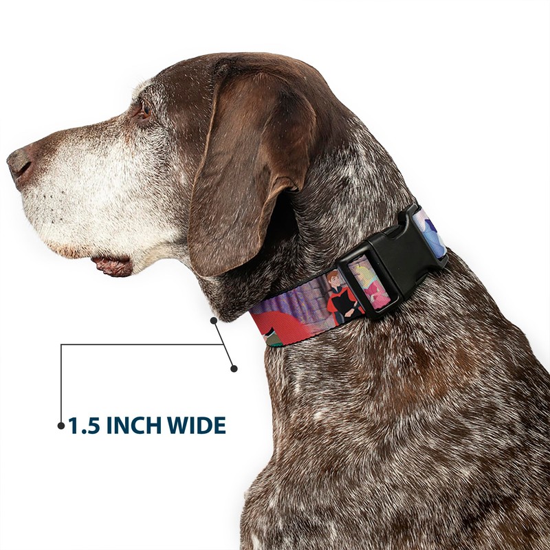 Buckle-Down Sleeping Beauty & Prince Scenes Plastic Clip Collar, Small/9-15