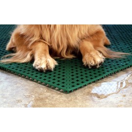 Dri-Dek® Dog & Cat Kennel Cage Liner, Veterinarian or Groomer Flooring - 1'x1' Interlocking Tiles - 12-Pack (Gray)