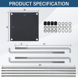 Toriexon Basketball Hoop Anchor Kit 9”, Universal Fit Ground Anchor Kit, Basketball Mounting Kit for Easy Relocation and Compatible with All Basketball Goals