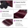 BilltiiWW 1B99j Ombre Burgundy Straight Bundles Black and Burgundy Straight