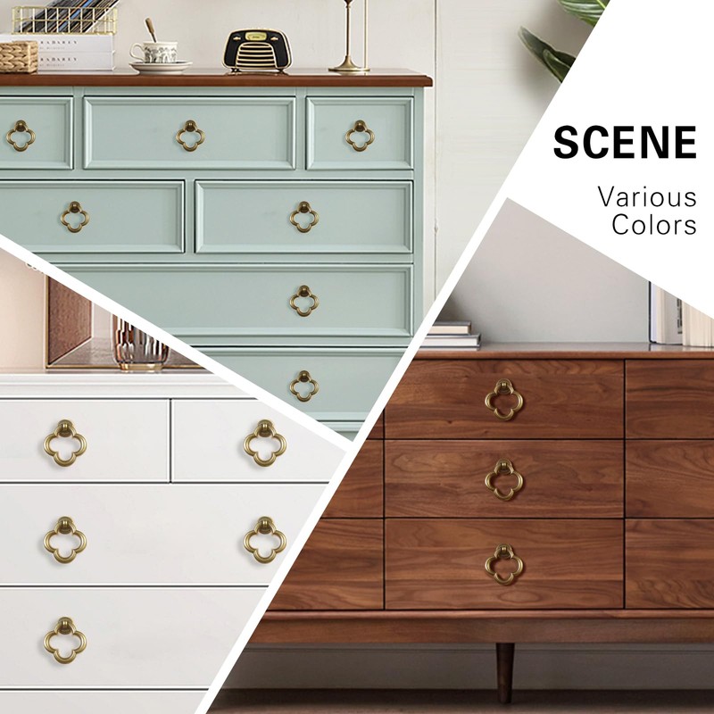 Ruiao 6 Pack 2-1/5 inch Antique Brass Cabinet Knobs, Zinc