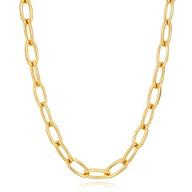FILMOON Gold Chain Necklace Chunky Gold Plated Link Necklace for Women Men Minimalist Trendy Jewelry