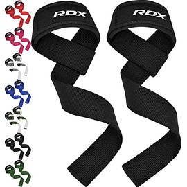RDX - Correas de elevación para levantamiento de pesas, 100% algodón, resistente con acolchado de neopreno de 5 mm, 60 cm antideslizantes para levantamiento de pesas, entrenamiento de fuerza, hombres