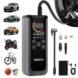 GOOLOO GT160 DUAL Tire Inflator Portable Air Compressor, 4X Faster Dual Cylinder & Upgraded Color LED Screen Portable Air Pump for Car Tires, Auto Shut-off Electric Bike Tire Pump with Pressure Gauge