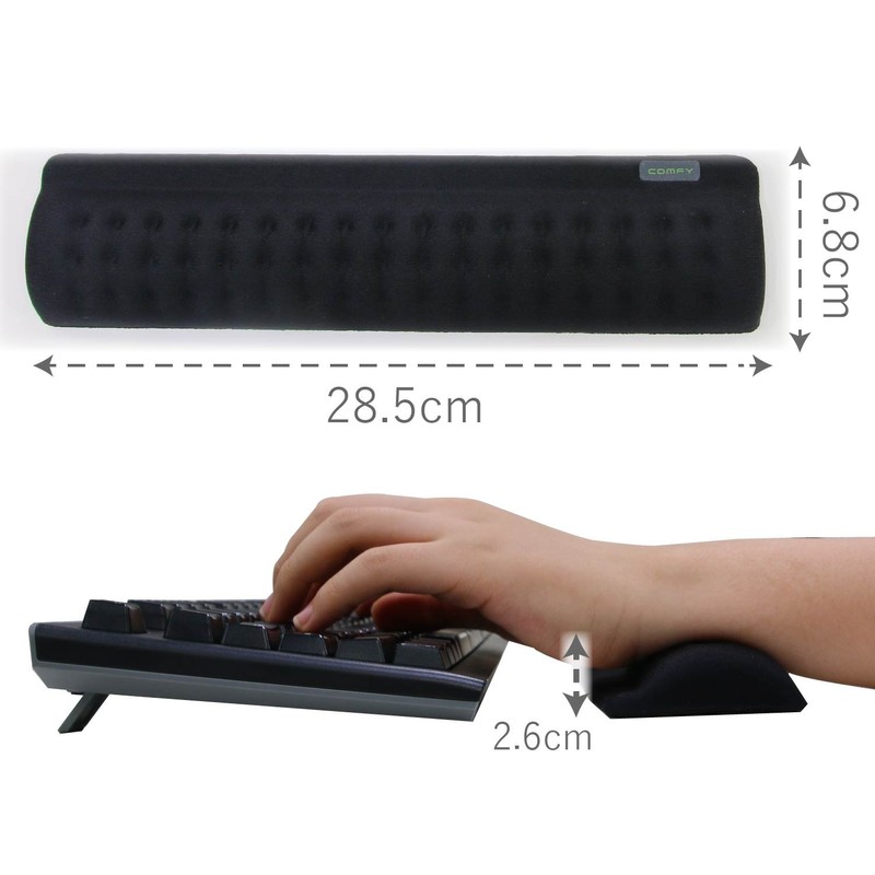 Elecom MOH-012BK Comfy Wrist Rest, Anti-Fatigue, Breathable, Polyurethane, Medium Size,