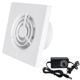 BRDUROBLA 3'' Exhaust Fan 4 W Ventilation Extractor with 11-Speed Regulator, Window and Wall Mount Vent Fans for Kitchen Bathroom Greenhouse Garage,75mm