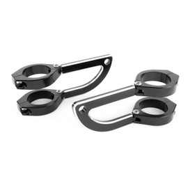 Alchemy Parts Custom Chopper Motorcycle Headlight Headlamp Brackets with 38-39mm Diameter Fork Clamps in Billet Aluminium NO FORK REMOVAL REQUIRED