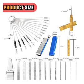 JOYCOURT Carburetor Torch Tips Jet Remove Cleaner, Airbrush Cleaning Kit, 13 Cleaning Set+1 Sharp Pick+5 Nylon Brushes+10 Cleaning Rods +1 Throttle Wrench for Motorcycle Moped Welder Carb Cleaner