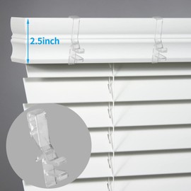 Waziaqoc 10PCS Hidden Valance Clips for 2 Inch Valance Channel, Plastic Blind Clips Clear Color Valance Retainer Holder for Horizontal Wood Blinds Valance Mini Blinds