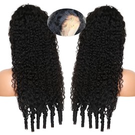 Recomtic 250 Density Burmese Curly 13x6 Water Wave Lace Front Wig Human Hair for Black Women Wet and Wavy HD 100% Human Hair Lace Frontal Wigs Black Women with Spiral End Natural Color 22inch
