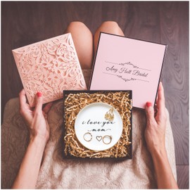 Mom Gifts for Mom - I love you Mom Jewelry Ring Dish | Mothers Day Gifts from Daughter | Mom Birthday Gifts from Son | Ring Holder Jewelry Dish for Women | Vintage | by Amy Holt Bridal