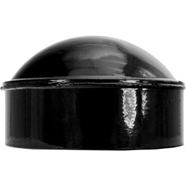 Black Powder Coated Pressed Steel 3-1/2" Chain Link Fence Post Cap - Use for 3-1/2" Outside Diameter Post/Pipe