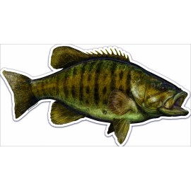 Localwaters THE RIVER SMALLMOUTH BASS DECAL CLEAR VINYL UV COATED INKS, 7.5"