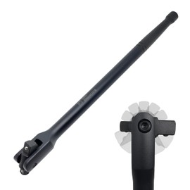 16-inch Dual Drive Breaker Bar, 3/8" & 1/2" Drive, Heavy Duty Breaker Bars with 360° Rotatable Head, Spring-loaded Detent Ball, Premium Chrome Vanadium Steel with Black Powder Coating