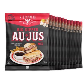 Fire & Smoke Society Big Dipper Au Jus Gravy Mix Packets | French Dip Sandwiches, Au Jus Mix | 1. oz (12-Pack) Beef Gravy Mix