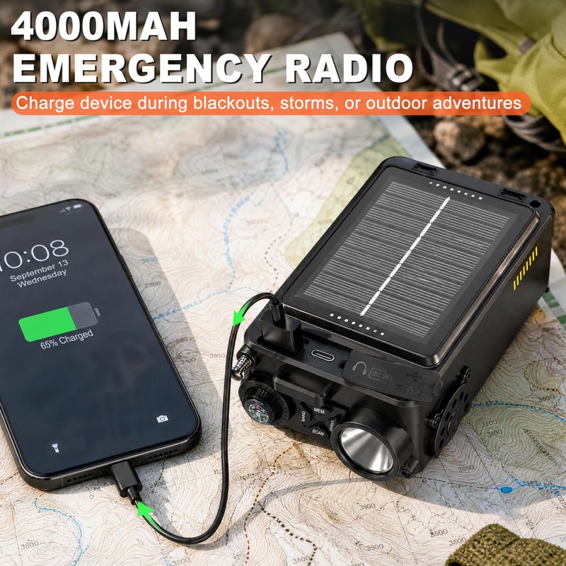 RunningSnail Solar Hand Crank Emergency Radio,NOAA Weather Alert, AM/FM/SW