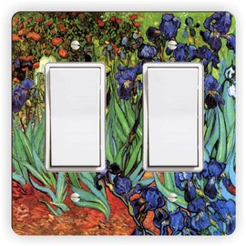 Van Gogh art Irises - Double Rocker Light Switch Cover - Double Rocker Switch Plate