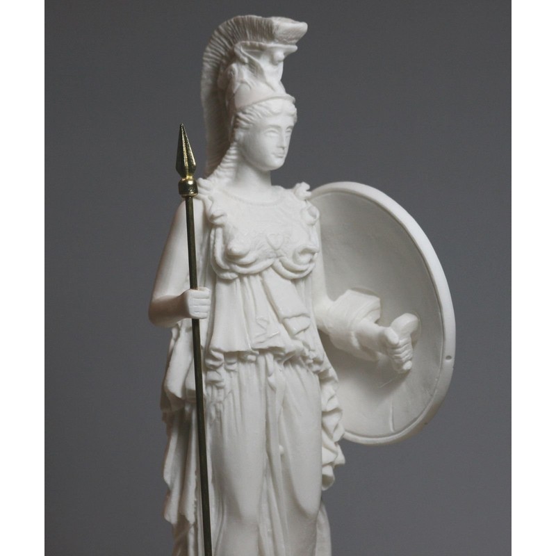 Greek Roman Goddess Athena Minerva Alabaster Statue Figure Sculpture 24.5cm