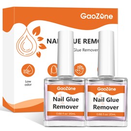 GaoZone Nail Glue Remover, Qucikly Remove Press-On Nails，Acrylic Nails & Glue, Not for Gel Nail Polish and UV Gel Glue, 1.35 fl oz/ 40 ml, 2Pack